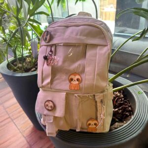 Mochila Preguicinha Aventura Bege